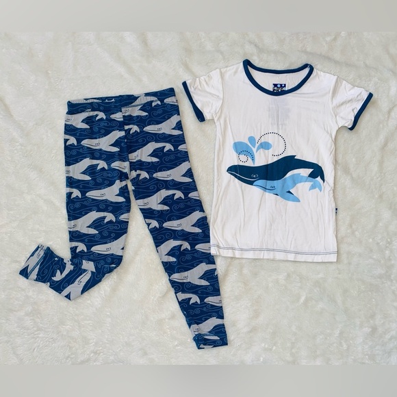 🐋🐳Kickee Pants 3T Blue & White Whale Coord Set in Excellent Condition. - Picture 2 of 5
